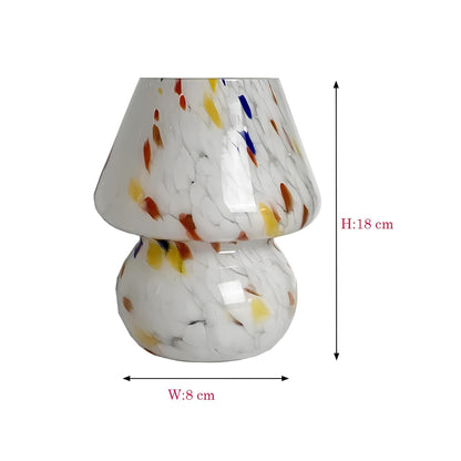 LED Hand Crafted Glass Mushroom Table Lamp - Homevalley.co.uk