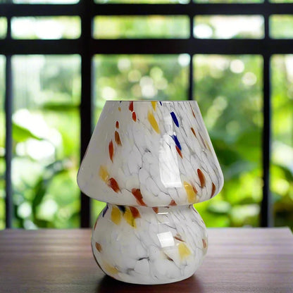 LED Hand Crafted Glass Mushroom Table Lamp - Homevalley.co.uk