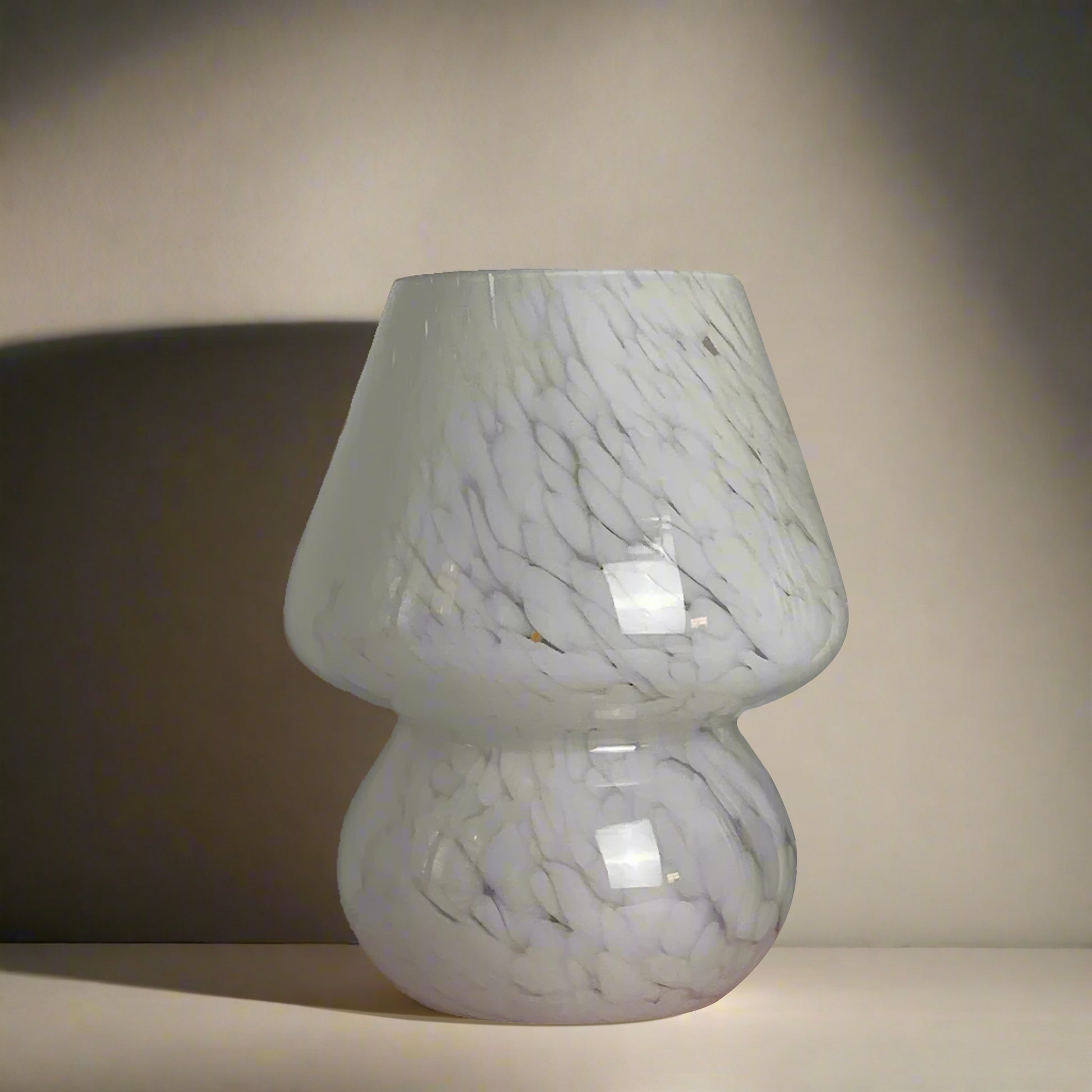 LED Hand Crafted Glass Mushroom Table Lamp - Homevalley.co.uk