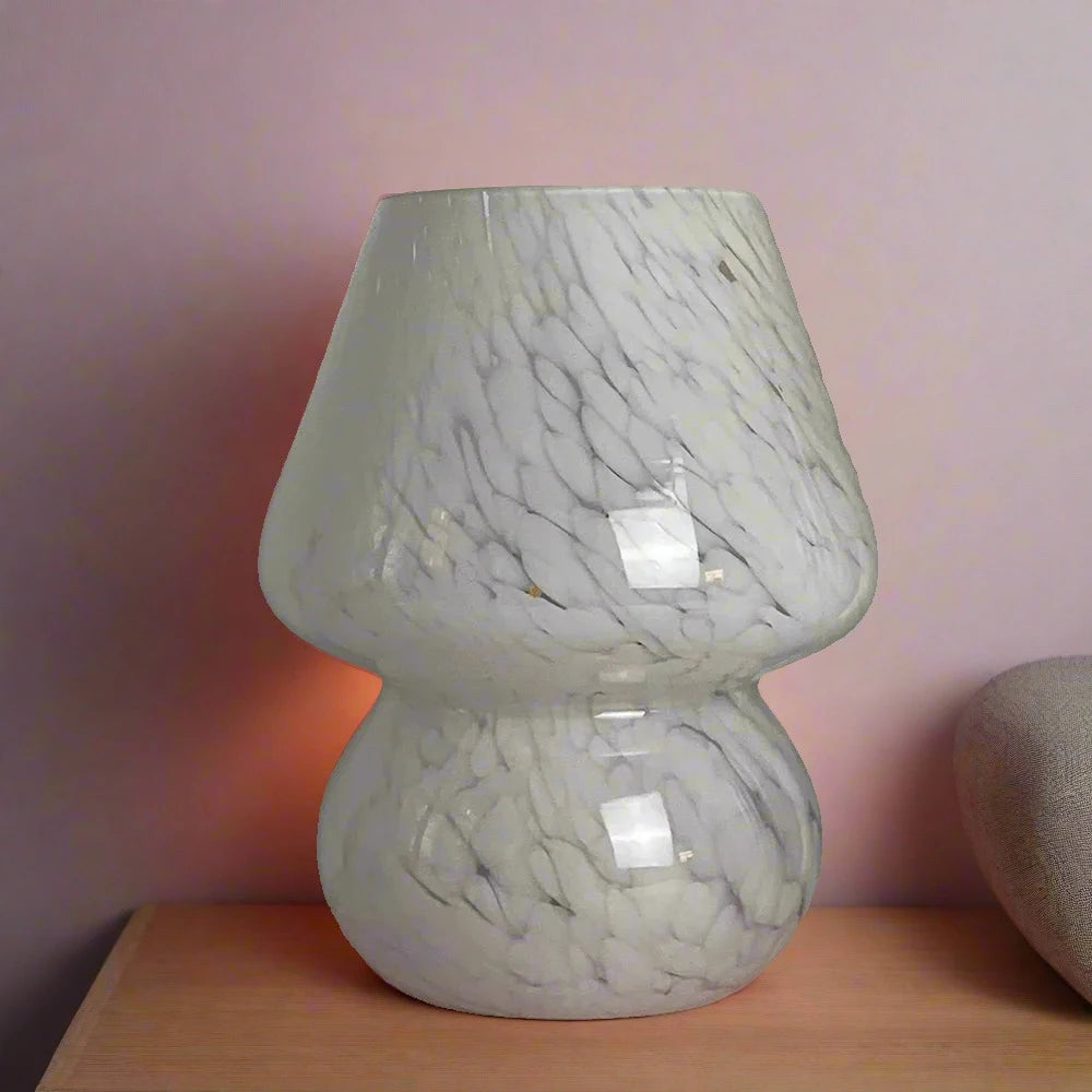 LED Hand Crafted Glass Mushroom Table Lamp - Homevalley.co.uk