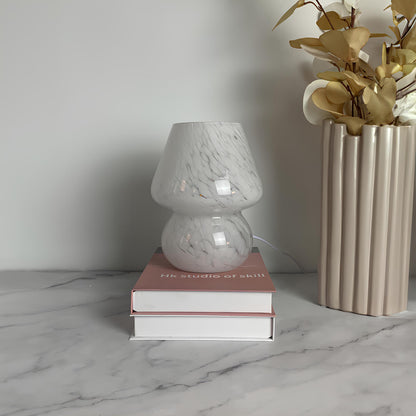 LED Hand Crafted Glass Mushroom Table Lamp - Homevalley.co.uk