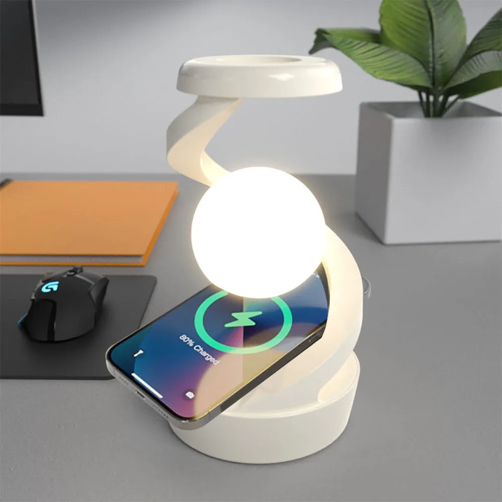 Levitating Night Lamp With Wireless Phone Charger - Homevalley.co.uk