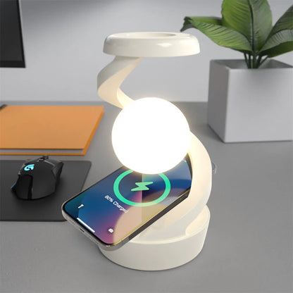 Levitating Night Lamp With Wireless Phone Charger - Homevalley.co.uk