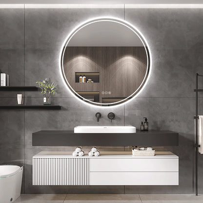 LUVODI Illuminated Round Mirror for Bathroom Touch Screen Dimmable Anti-fog - Homevalley.co.uk