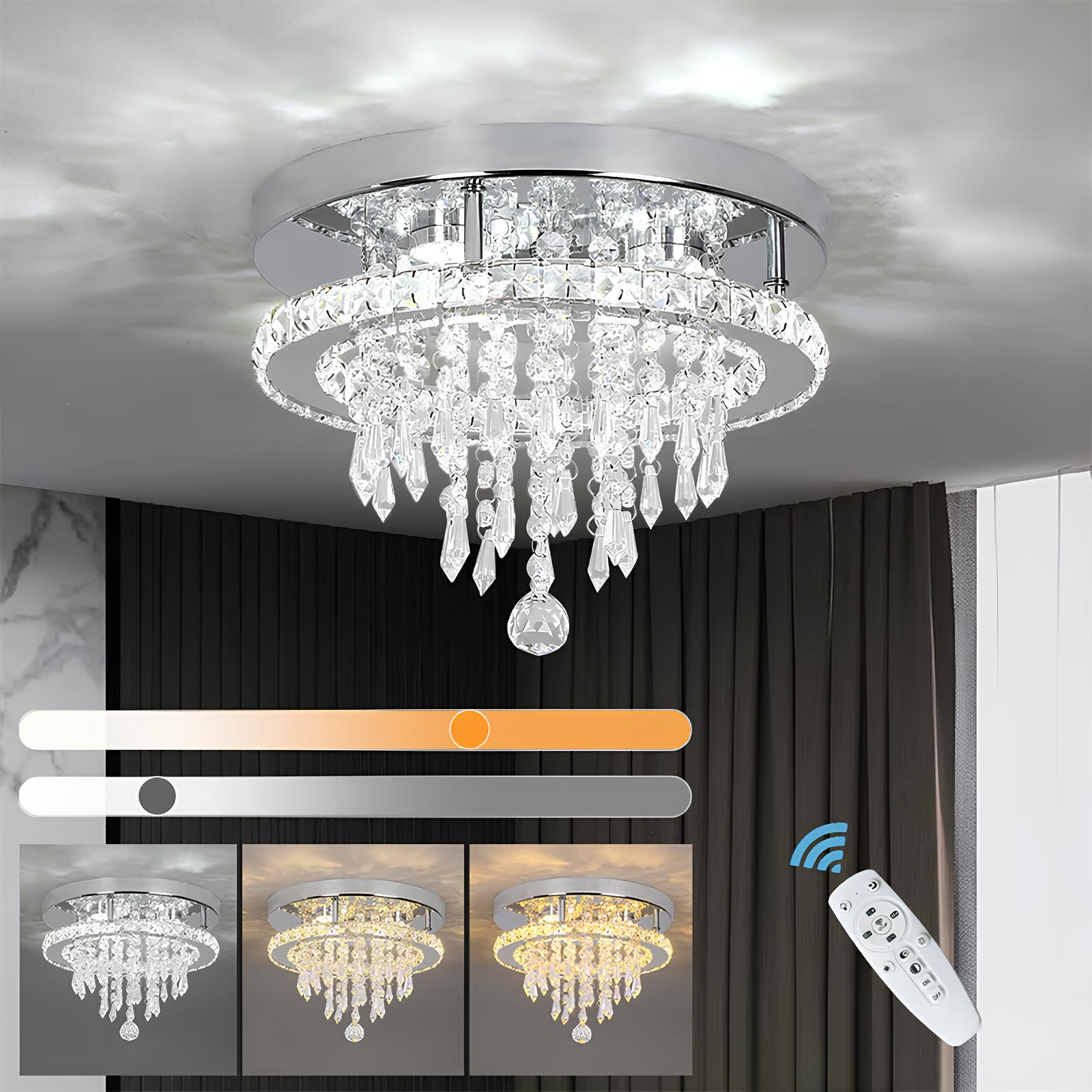 Luxury Crystal Chandelier with Remote Control - Homevalley.co.uk