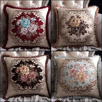 Luxury Decorative Pillows Vintage Home Decor Floral Embroidery Cushion Cover - Homevalley.co.uk
