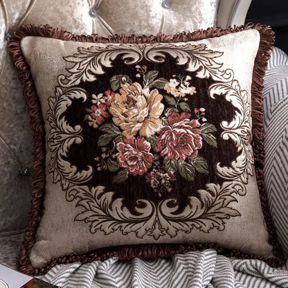 Luxury Decorative Pillows Vintage Home Decor Floral Embroidery Cushion Cover - Homevalley.co.uk