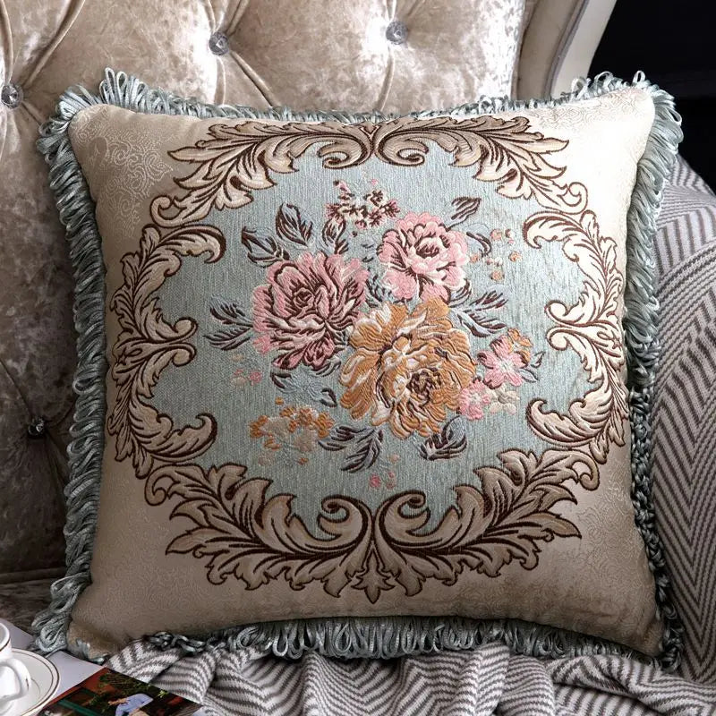 Luxury Decorative Pillows Vintage Home Decor Floral Embroidery Cushion Cover - Homevalley.co.uk