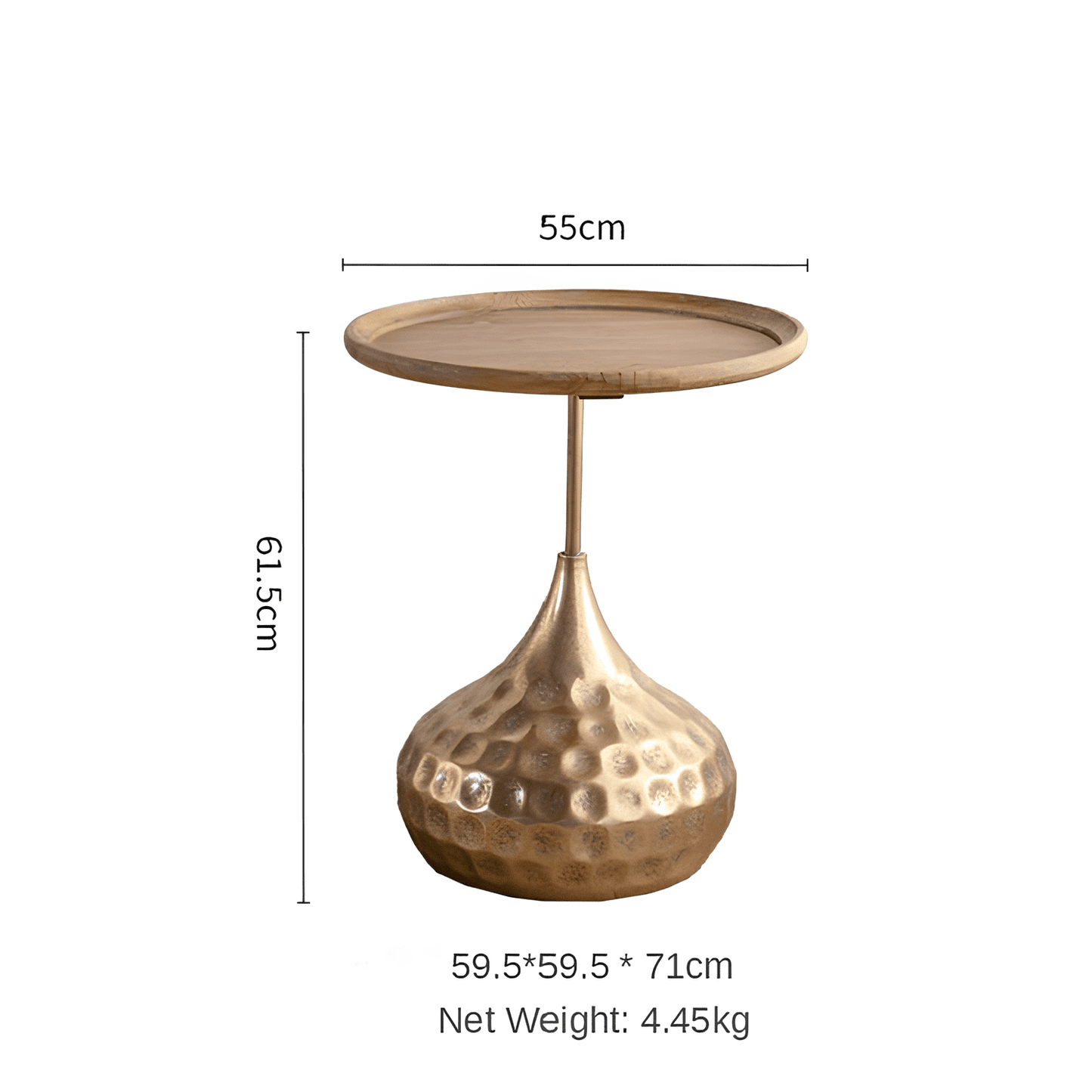 luxury Gold Retro Round End Side Table - Homevalley.co.uk