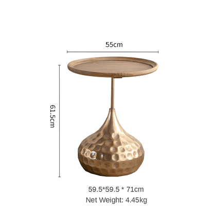 luxury Gold Retro Round End Side Table - Homevalley.co.uk