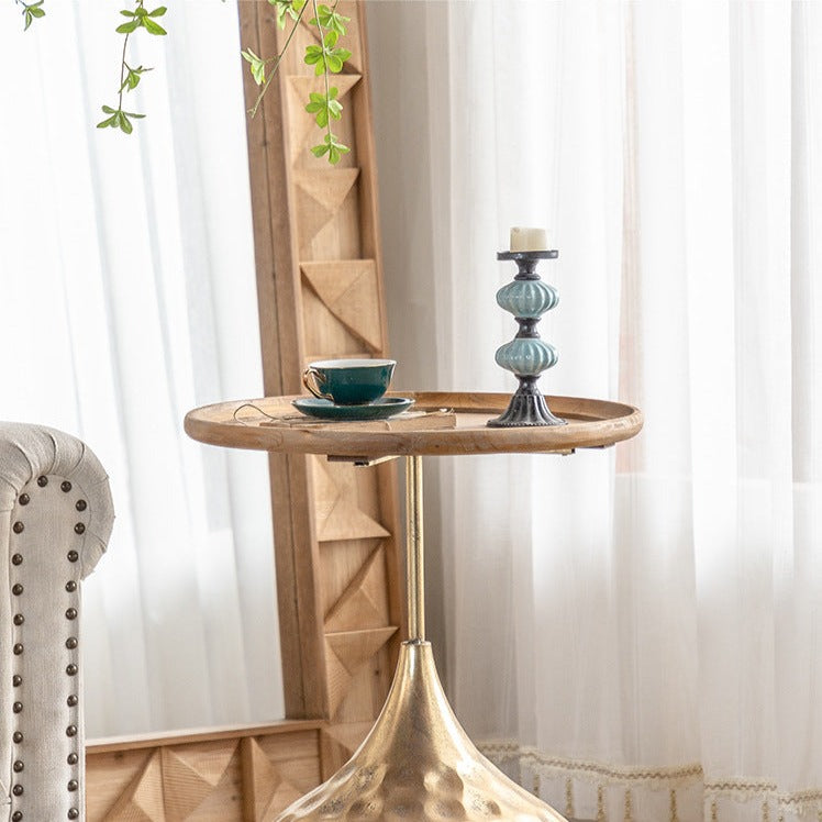 luxury Gold Retro Round End Side Table - Homevalley.co.uk