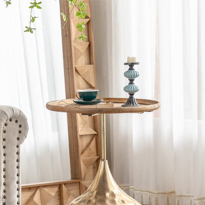 luxury Gold Retro Round End Side Table - Homevalley.co.uk