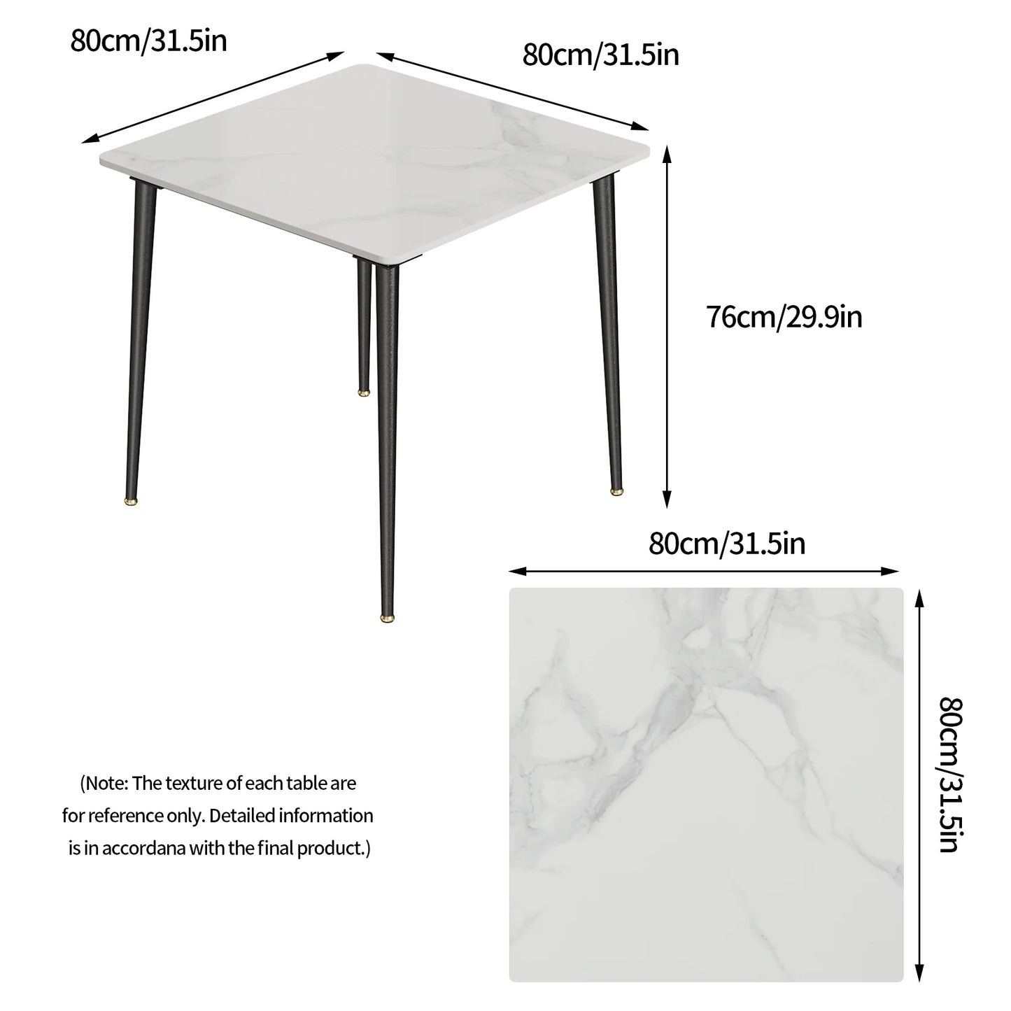 Marble Slate Kitchen Dining Table with Sintered Stone Top - Homevalley.co.uk