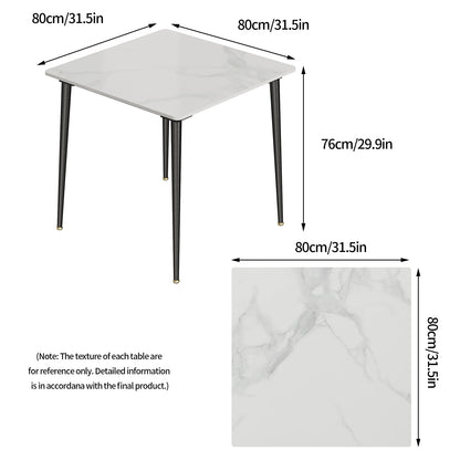 Marble Slate Kitchen Dining Table with Sintered Stone Top - Homevalley.co.uk