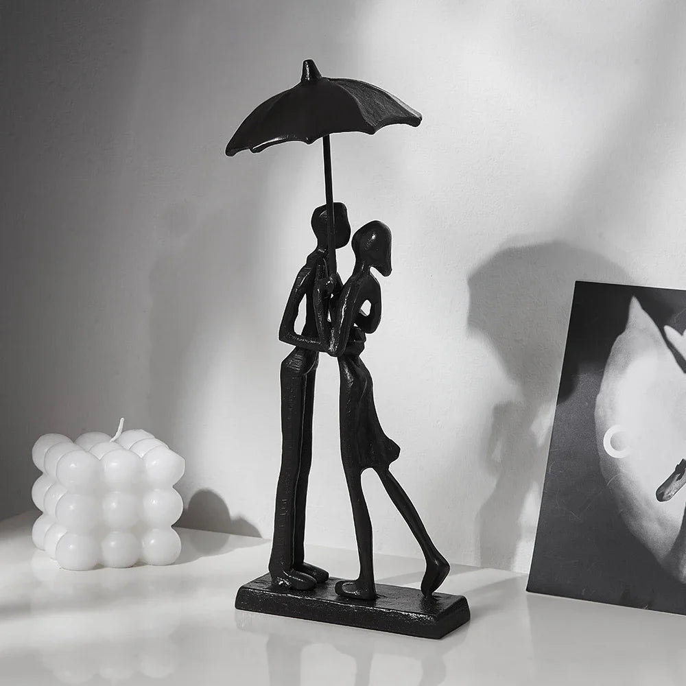 Metal Figurine Love Couple Statue Ornament - Homevalley.co.uk