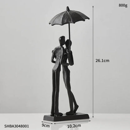 Metal Figurine Love Couple Statue Ornament - Homevalley.co.uk