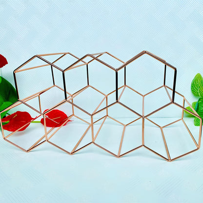 Metal Honeycomb Wine Rack, 9 bottles - Homevalley.co.uk