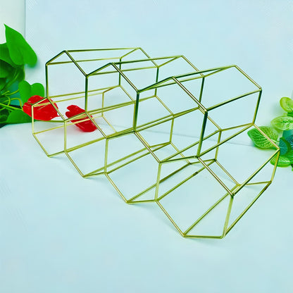 Metal Honeycomb Wine Rack, 9 bottles - Homevalley.co.uk