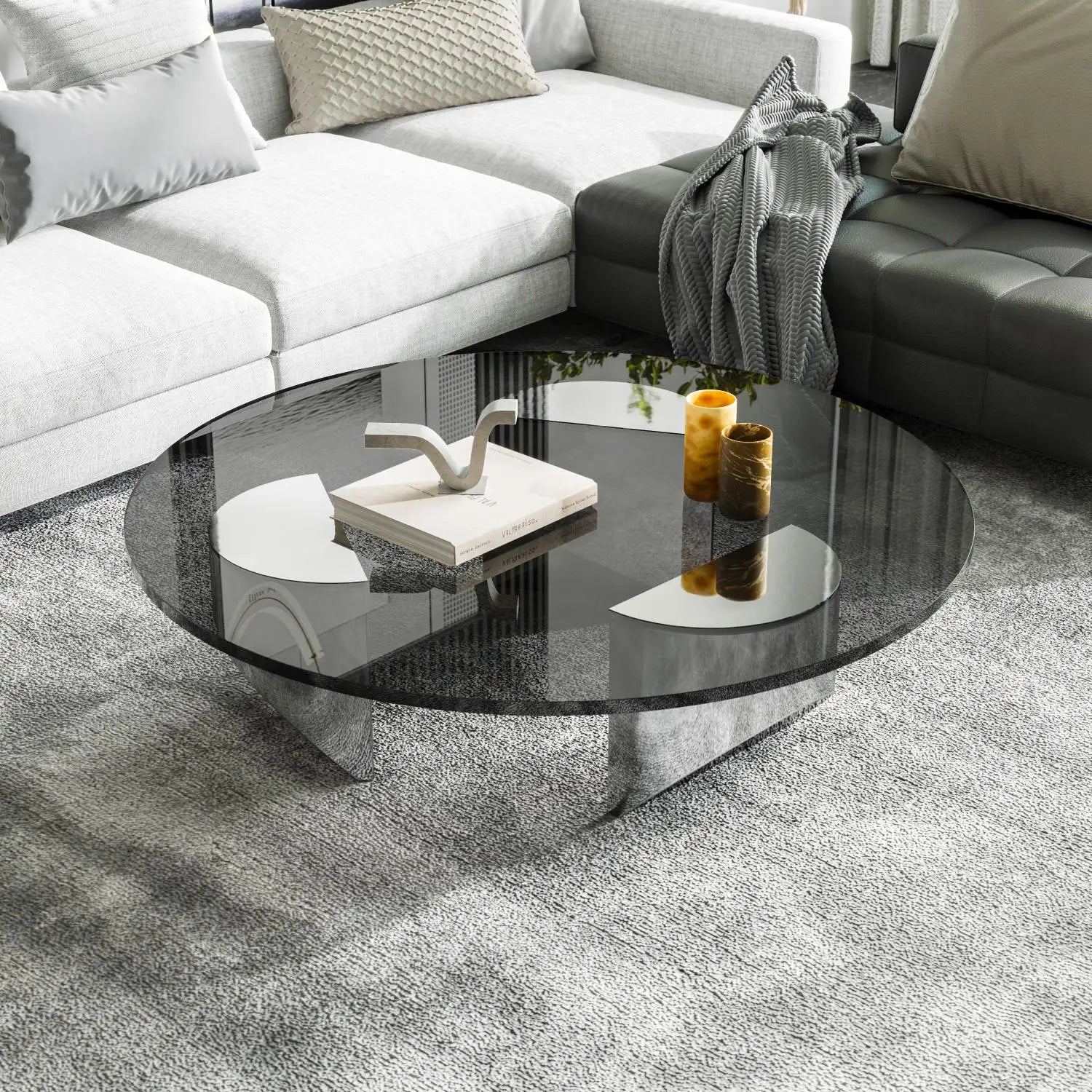 Minimalist Tempered Glass Coffee Table - Homevalley.co.uk