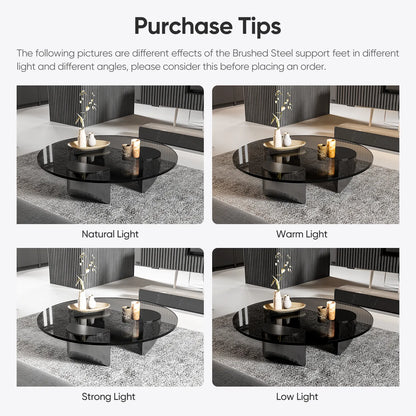 Minimalist Tempered Glass Coffee Table - Homevalley.co.uk