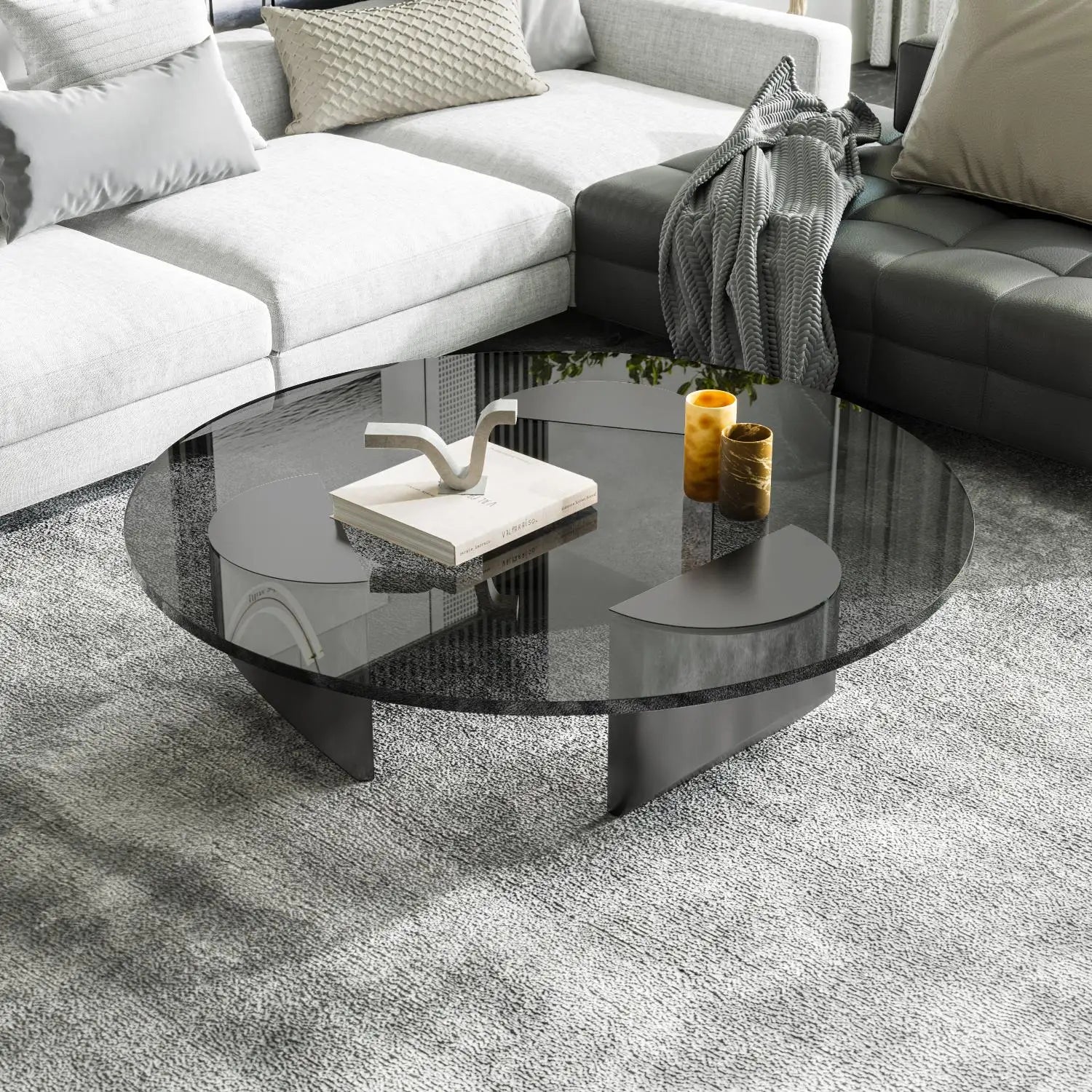 Minimalist Tempered Glass Coffee Table - Homevalley.co.uk