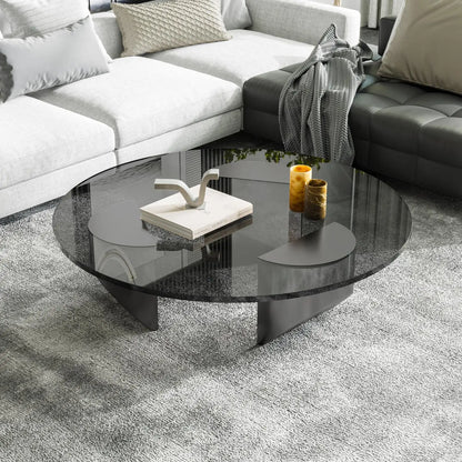 Minimalist Tempered Glass Coffee Table - Homevalley.co.uk
