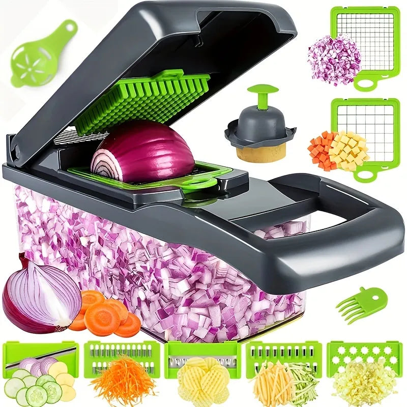 Multifunctional Manual Vegetable Chopper, 4pcs/Set - Homevalley.co.uk