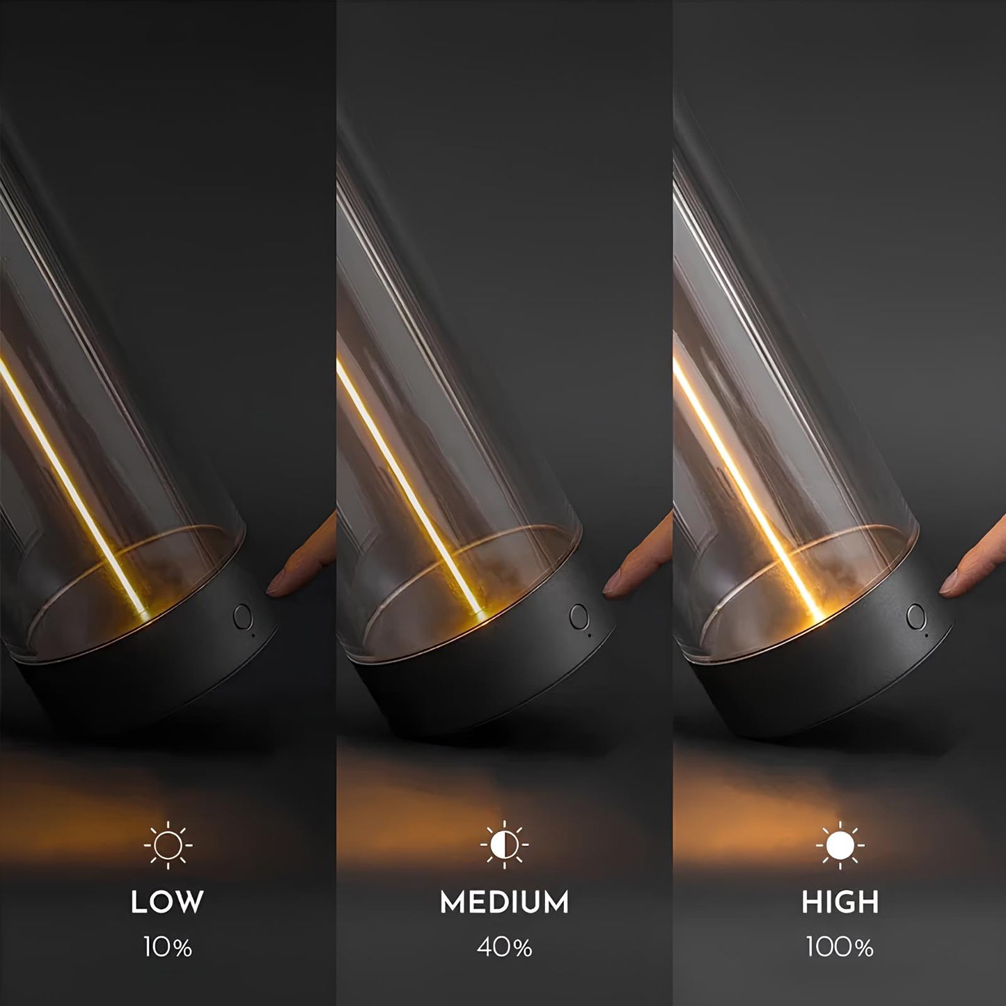Nightstand-Table LED Lamp with Magnetic Bendable Filament, Dimmable and Rechargeable - Homevalley.co.uk