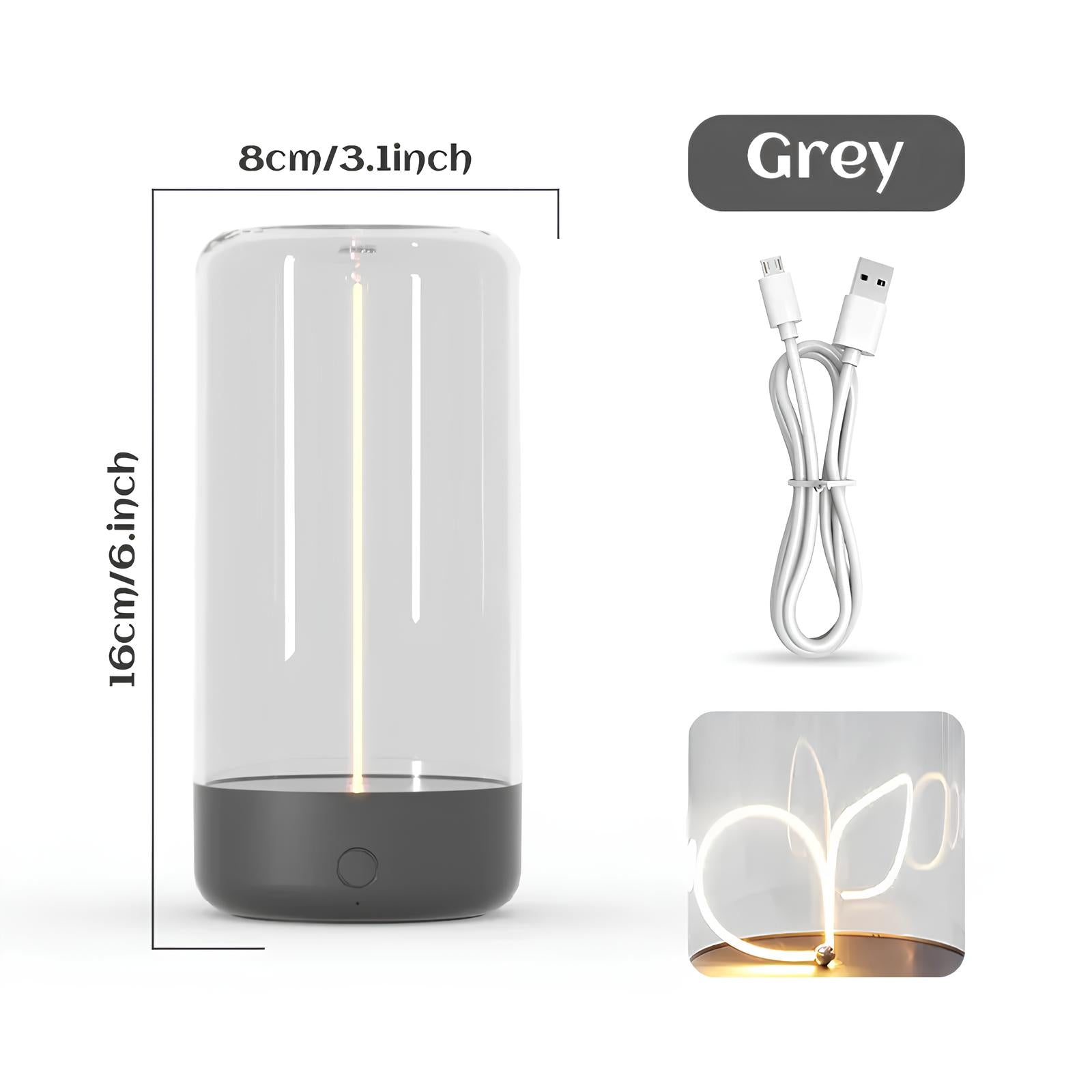 Nightstand-Table LED Lamp with Magnetic Bendable Filament, Dimmable and Rechargeable - Homevalley.co.uk
