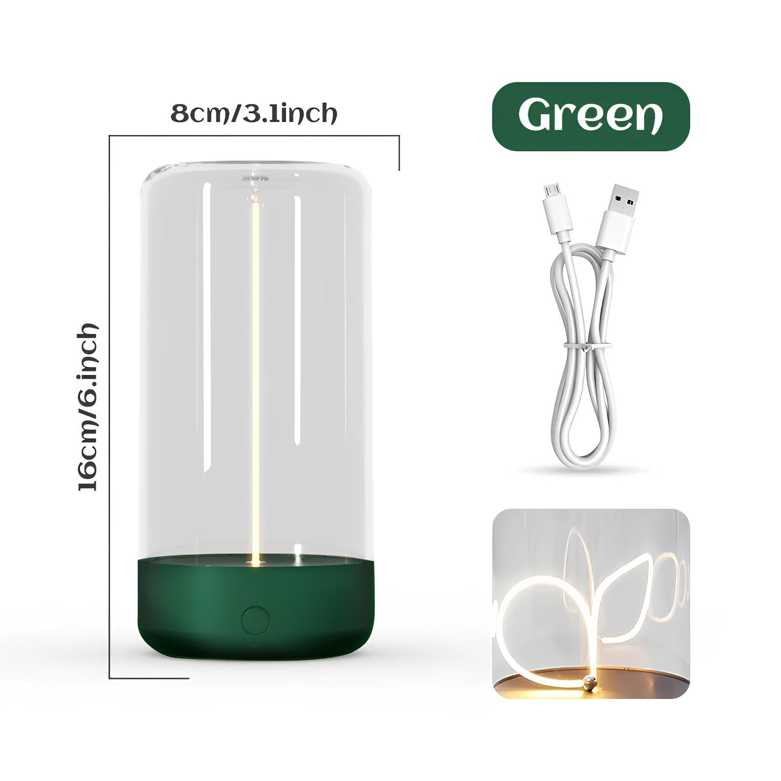 Nightstand-Table LED Lamp with Magnetic Bendable Filament, Dimmable and Rechargeable - Homevalley.co.uk