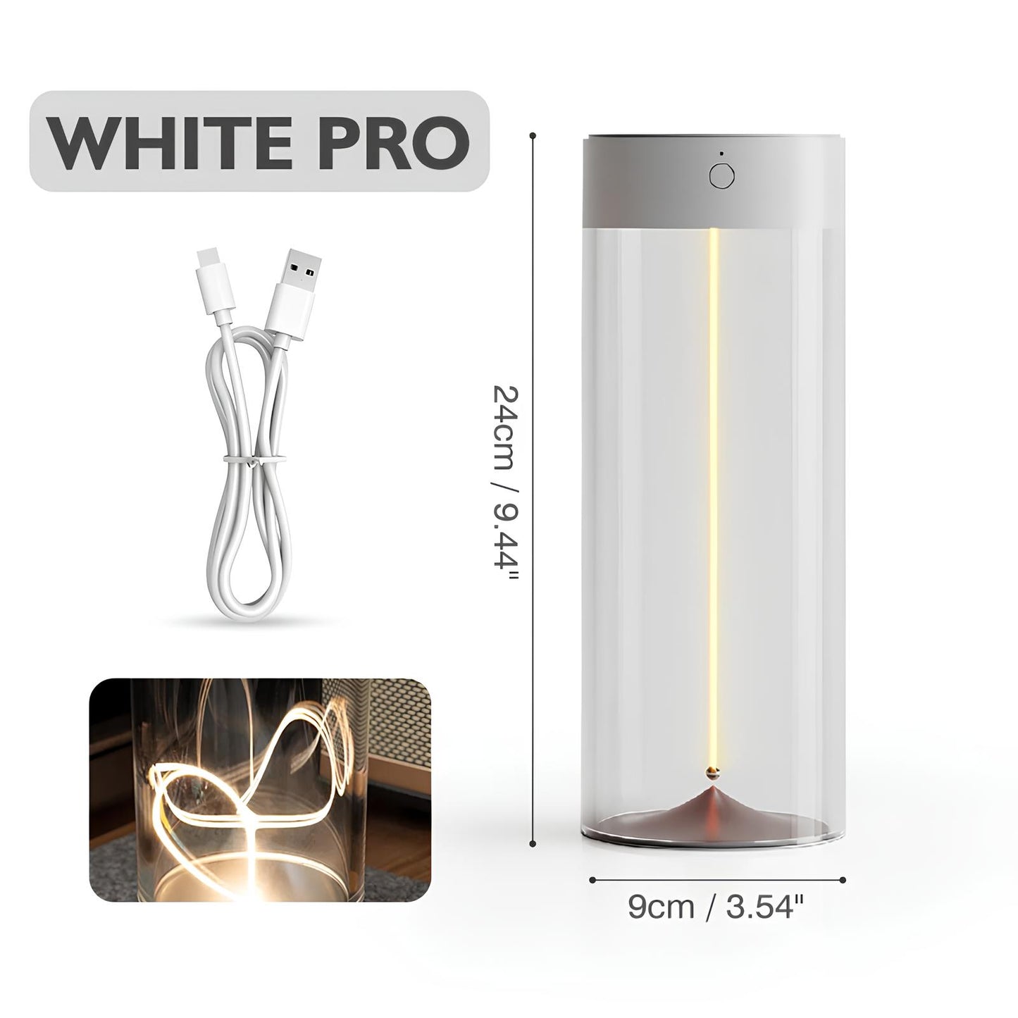 Nightstand-Table LED Lamp with Magnetic Bendable Filament, Dimmable and Rechargeable - Homevalley.co.uk