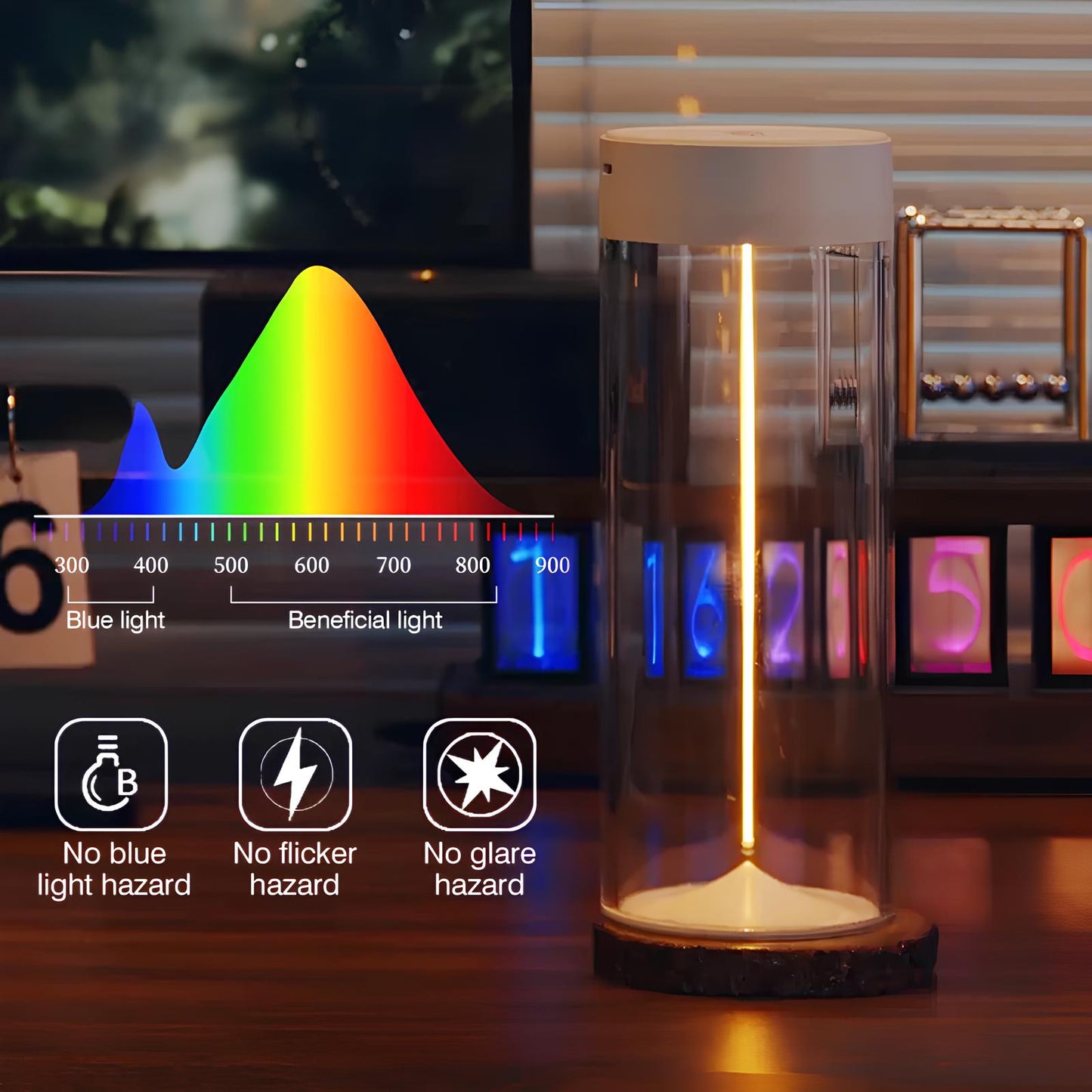 Nightstand-Table LED Lamp with Magnetic Bendable Filament, Dimmable and Rechargeable - Homevalley.co.uk