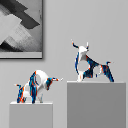 Nordic Cow Bull Ornament Sculpture Figurine - Homevalley.co.uk