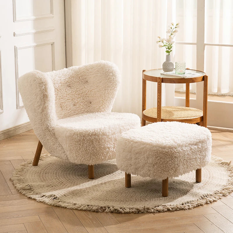 Nordic Lambswool Chair - Optional footstool - Homevalley.co.uk
