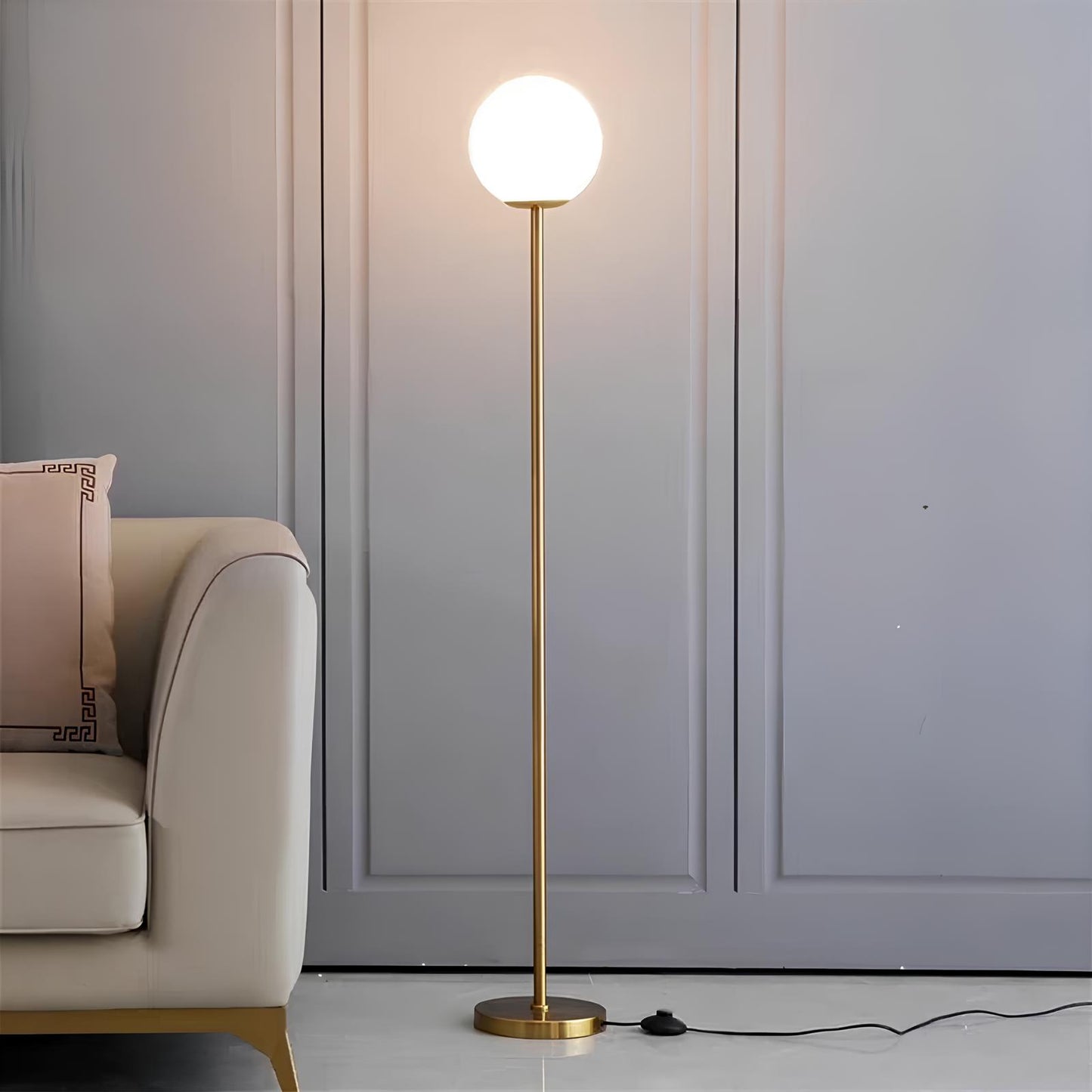 Nordic LED Frosted Glass Floor Lamp - Homevalley.co.uk