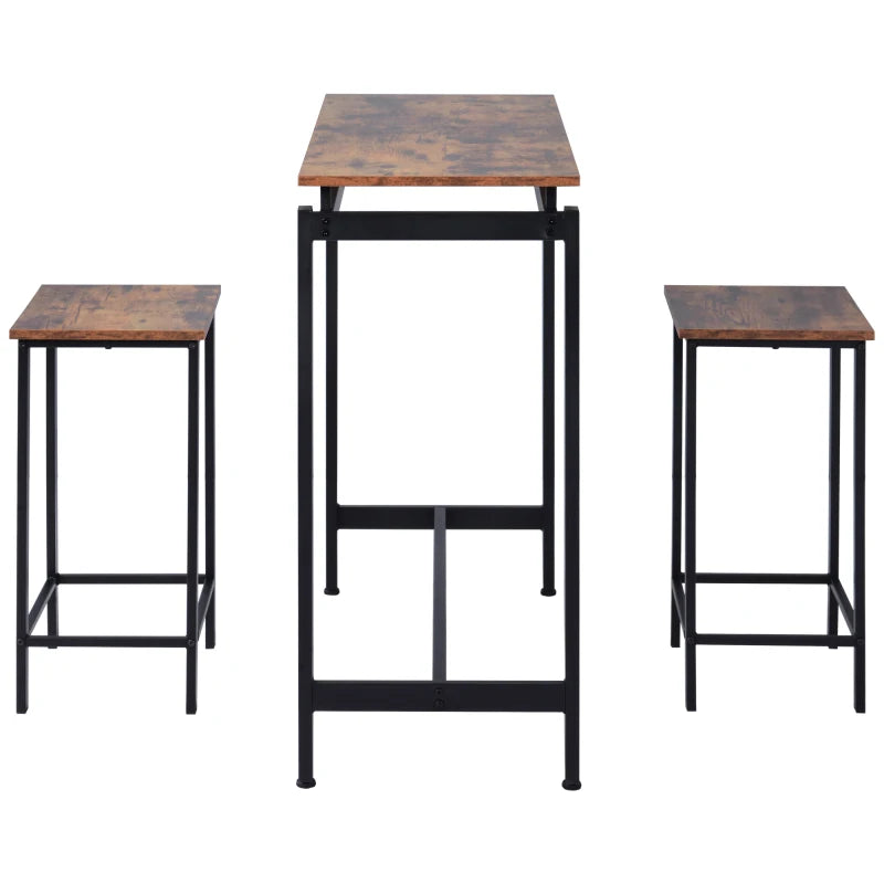 Oblong Bar Table and 4 Stools Set - Homevalley.co.uk