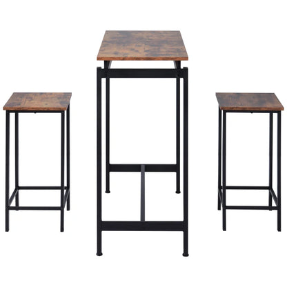 Oblong Bar Table and 4 Stools Set - Homevalley.co.uk