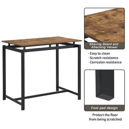 Oblong Bar Table and 4 Stools Set - Homevalley.co.uk