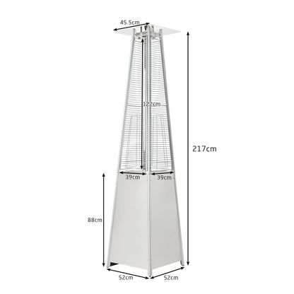 Outdoor Garden Patio Gas Heater, Stainless Steel, with Wheels, Dust and Waterproof Cover - Homevalley.co.uk