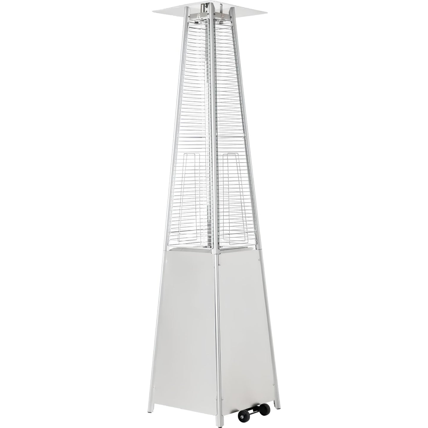 Outdoor Garden Patio Gas Heater, Stainless Steel, with Wheels, Dust and Waterproof Cover - Homevalley.co.uk