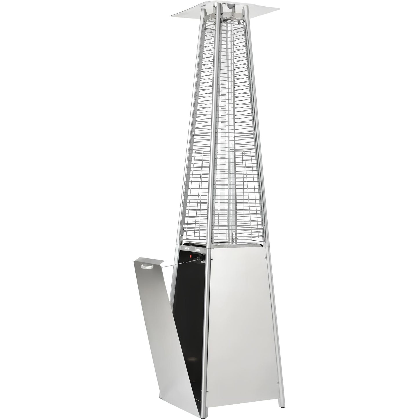 Outdoor Garden Patio Gas Heater, Stainless Steel, with Wheels, Dust and Waterproof Cover - Homevalley.co.uk