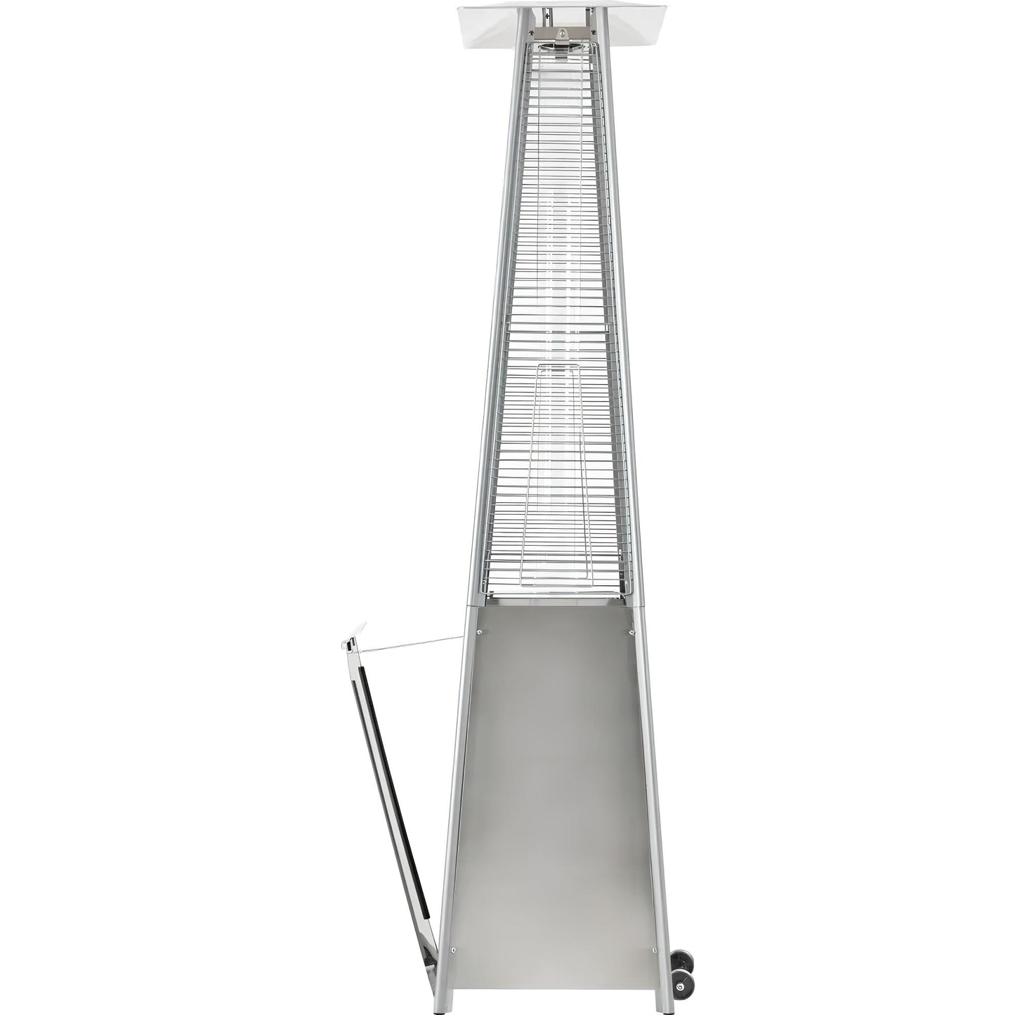 Outdoor Garden Patio Gas Heater, Stainless Steel, with Wheels, Dust and Waterproof Cover - Homevalley.co.uk
