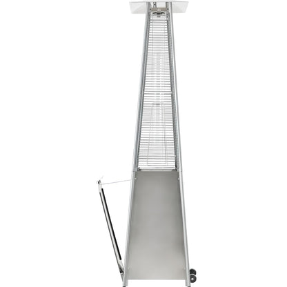 Outdoor Garden Patio Gas Heater, Stainless Steel, with Wheels, Dust and Waterproof Cover - Homevalley.co.uk