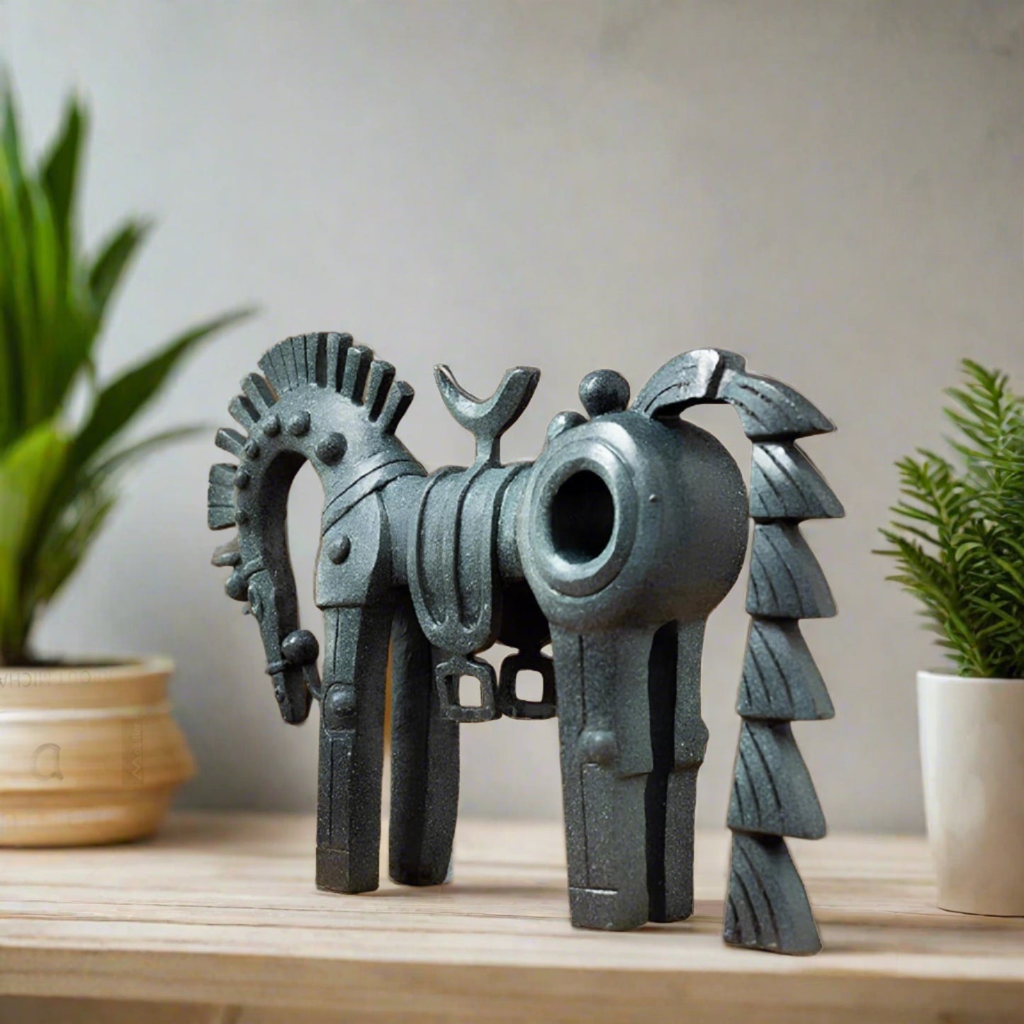 Abstract Trojan Horse Bronze Figurine