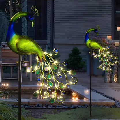 Peacock LED Solar Powered Light Waterproof Fairy Garden - Lawn Lights - Homevalley.co.uk