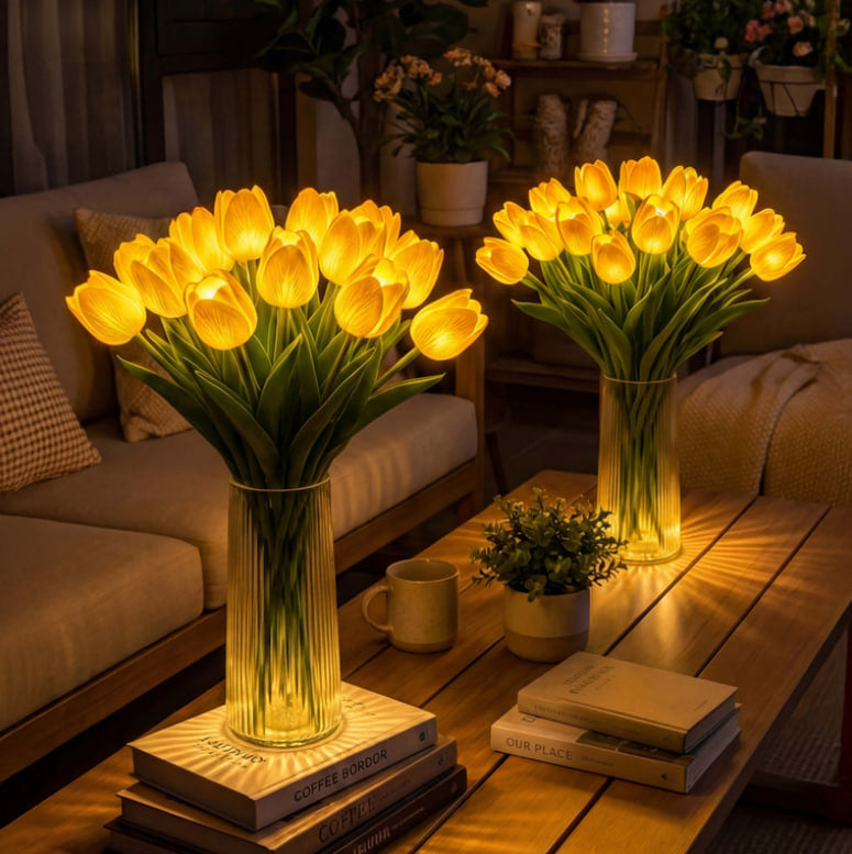 Radiant Romantic Tulip Light – LED Tulip Bouquet Night Light for Home Decor