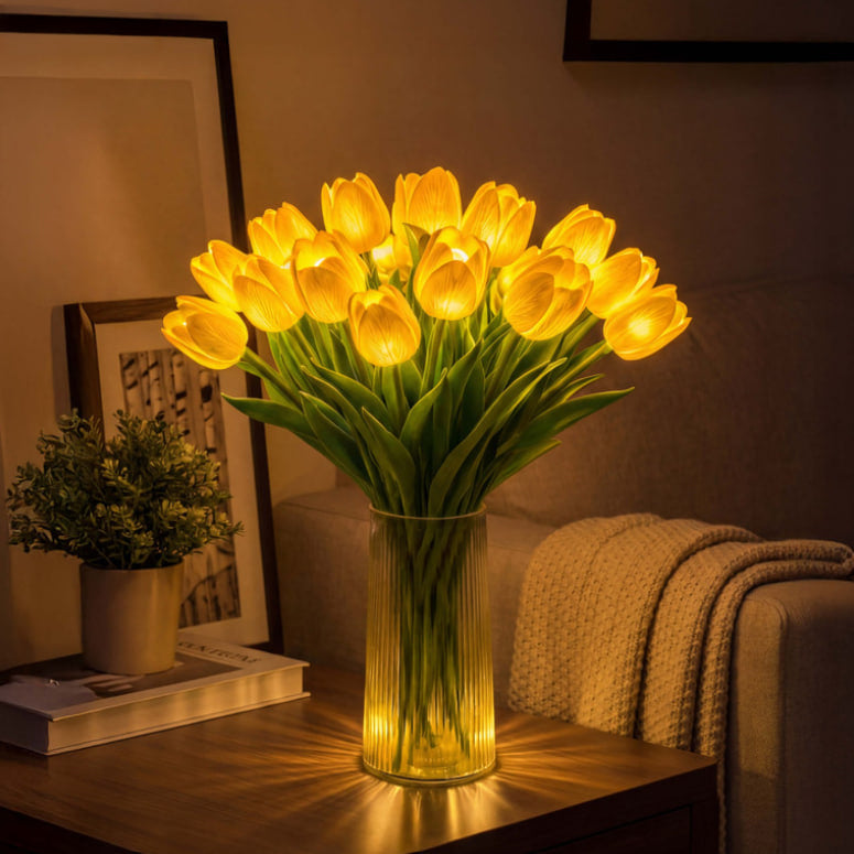 Radiant Romantic Tulip Light – LED Tulip Bouquet Night Light for Home Decor