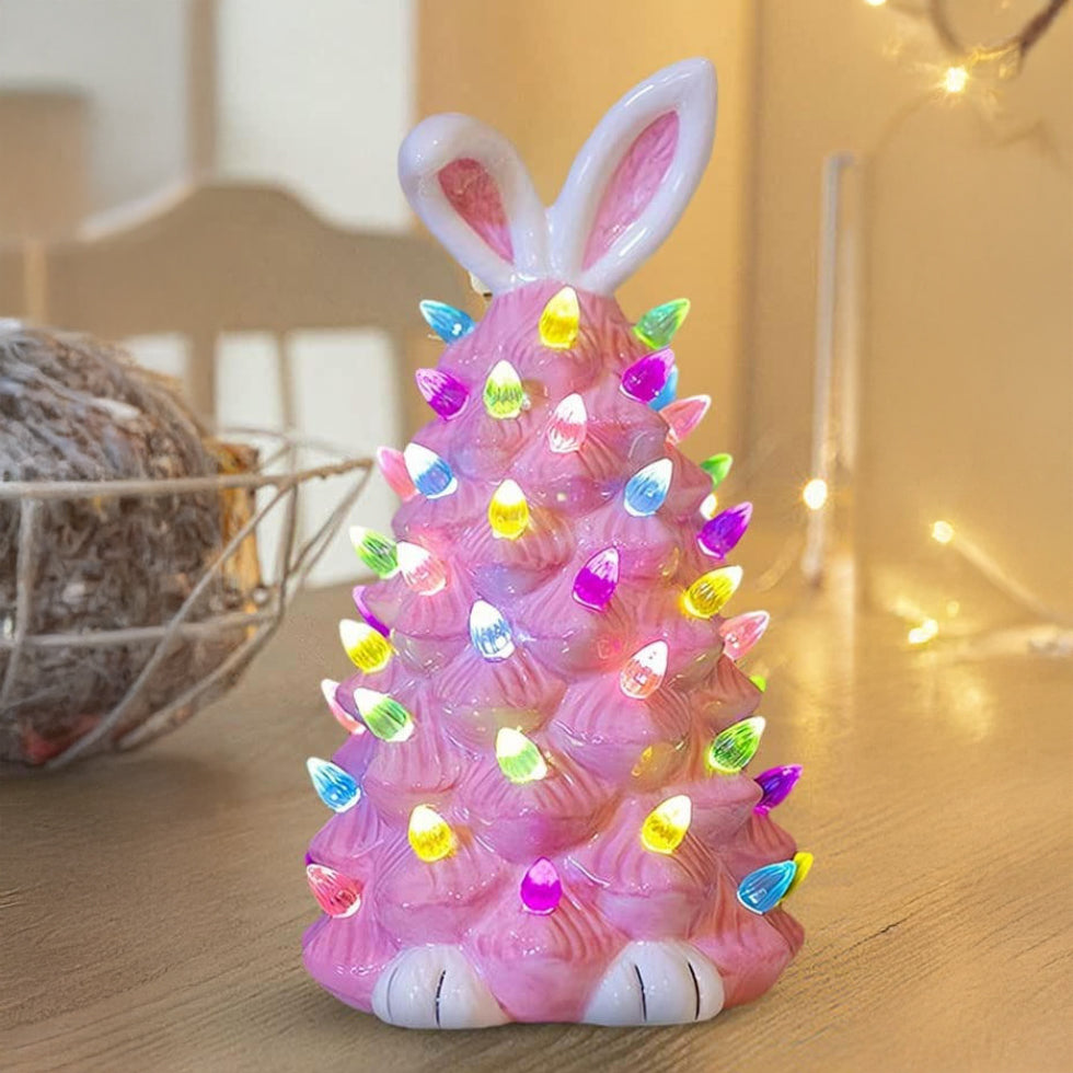 Pink Bunny Christmas Tree Easter Decoration - Homevalley.co.uk