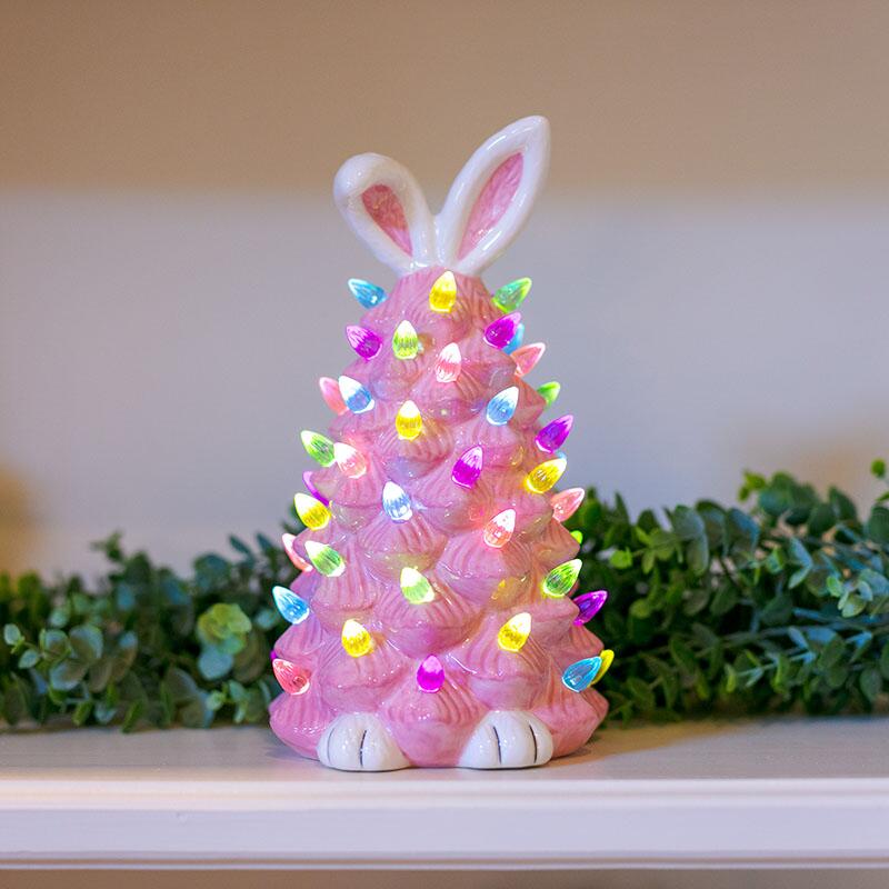 Pink Bunny Christmas Tree Easter Decoration - Homevalley.co.uk