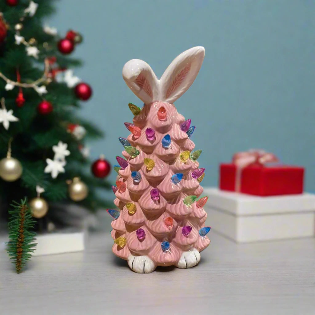 Pink Bunny Christmas Tree Easter Decoration - Homevalley.co.uk